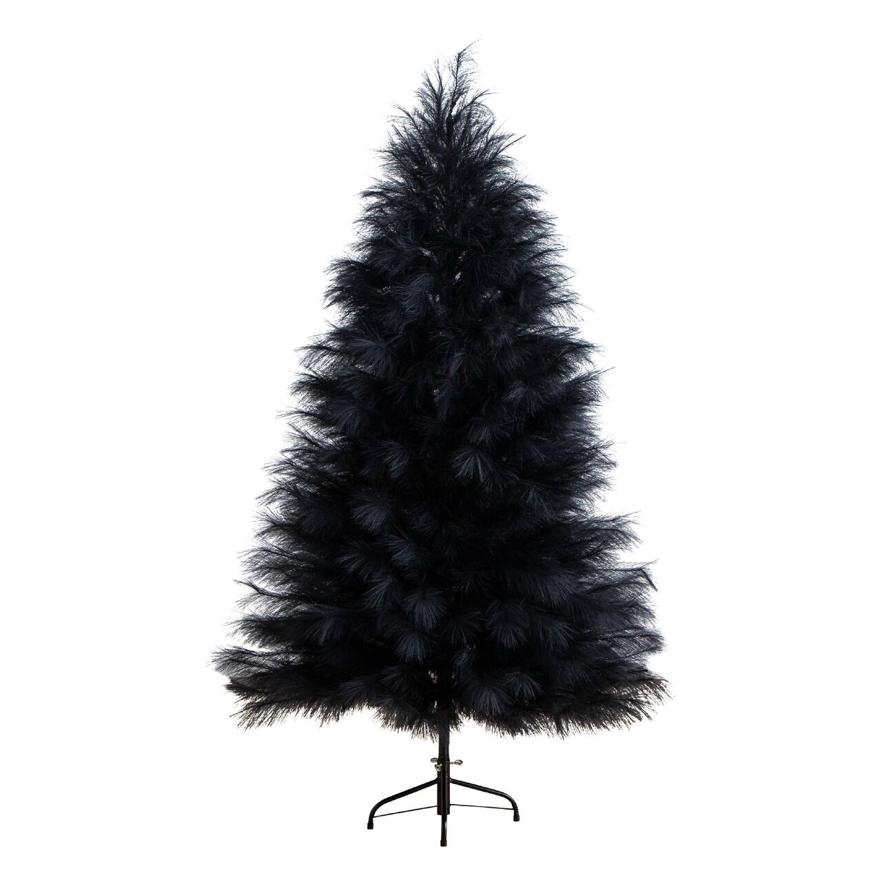 6ft. Artificial Halloween Black Pampas Grass Christmas Tree